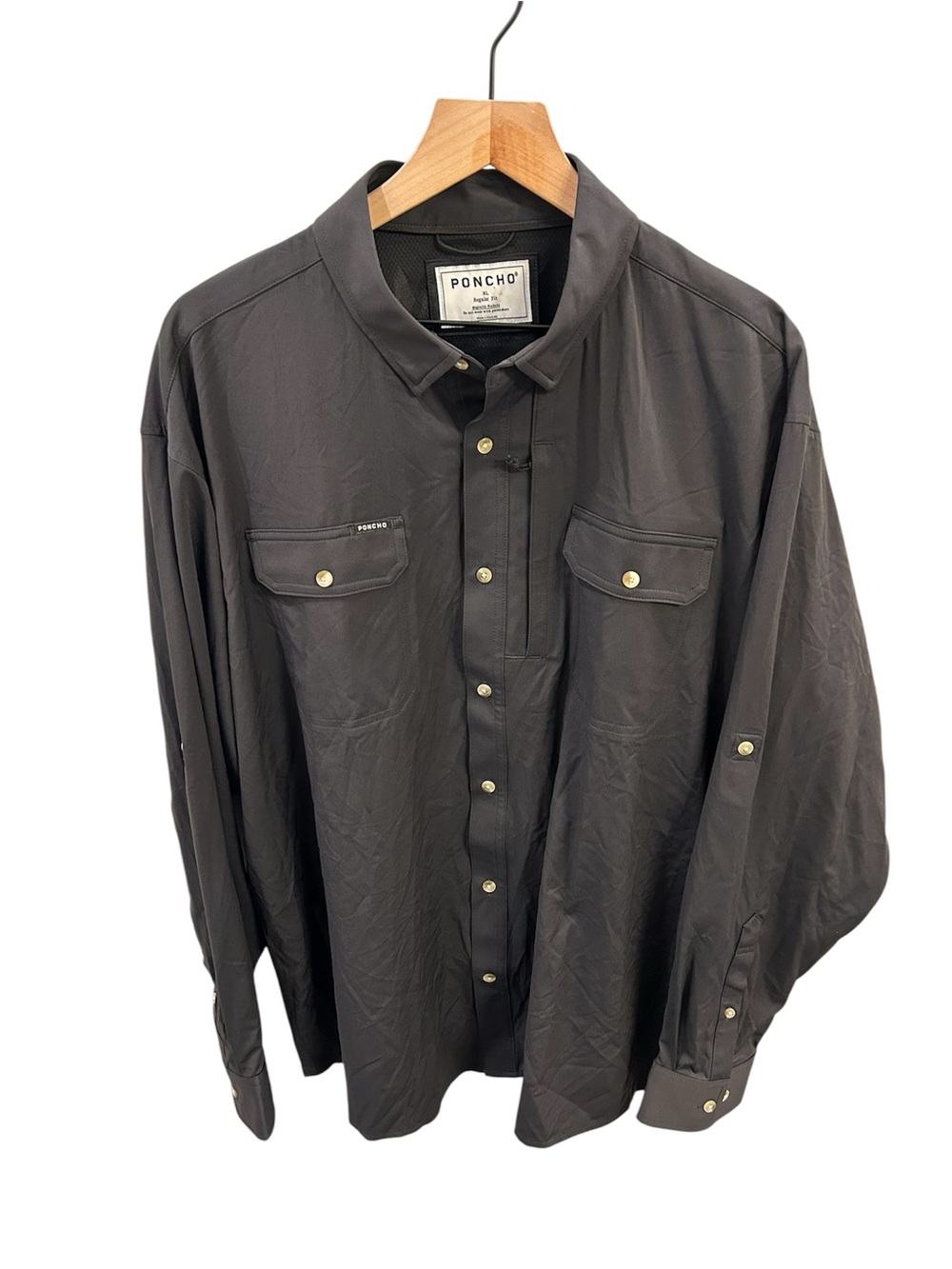 Men’s PONCHO Button-Up Shirt – XL